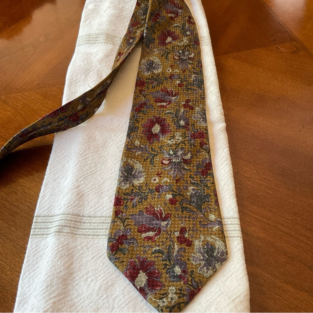 Vintage Christian Dior Monsieur Silk Floral Print Tie - Picture 7 of 8